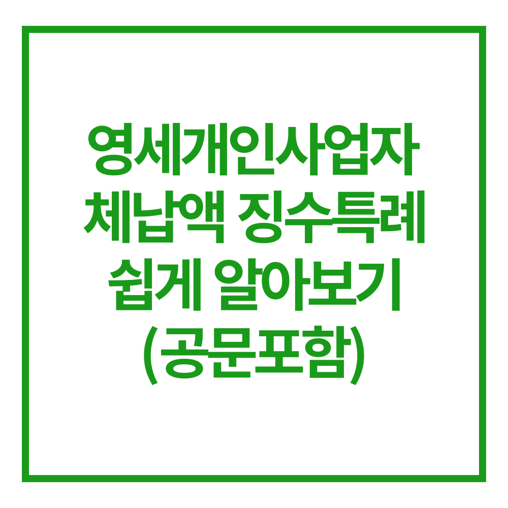 영세업자 체납액 징수특례