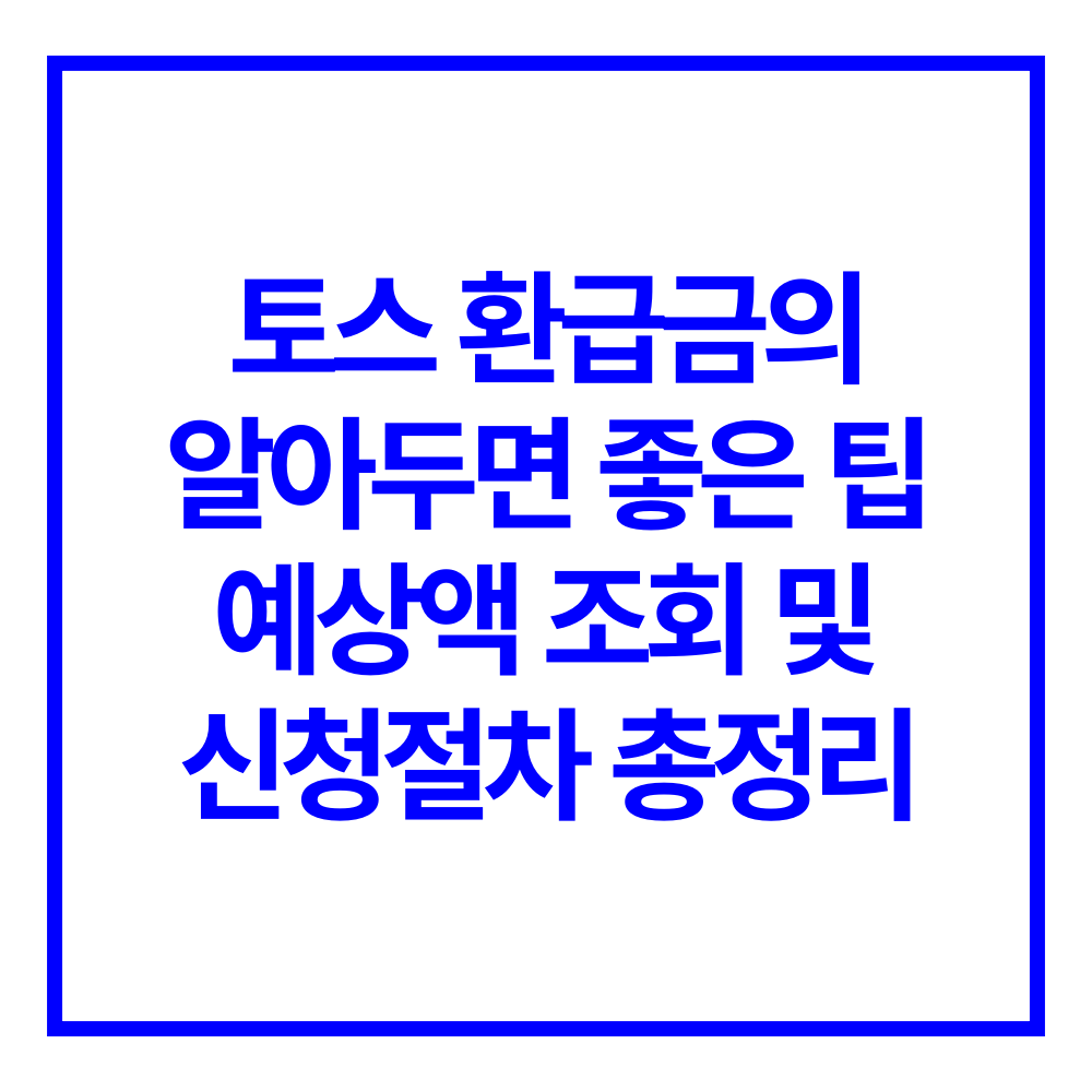 토스 환급금 조회 및 신청