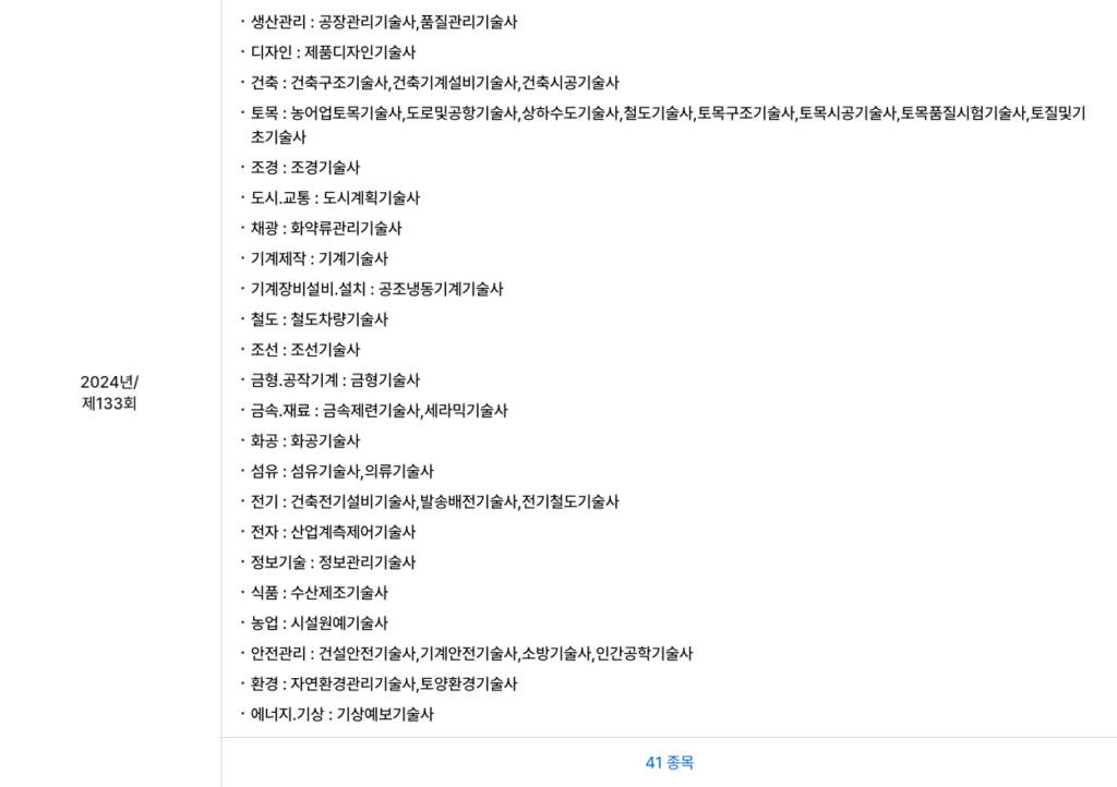 국가기능사자격증 종류 알아보기