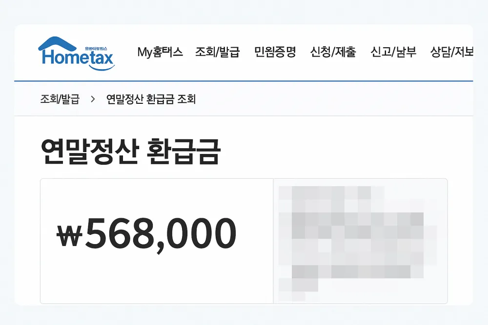 연말정산 환급금 조회