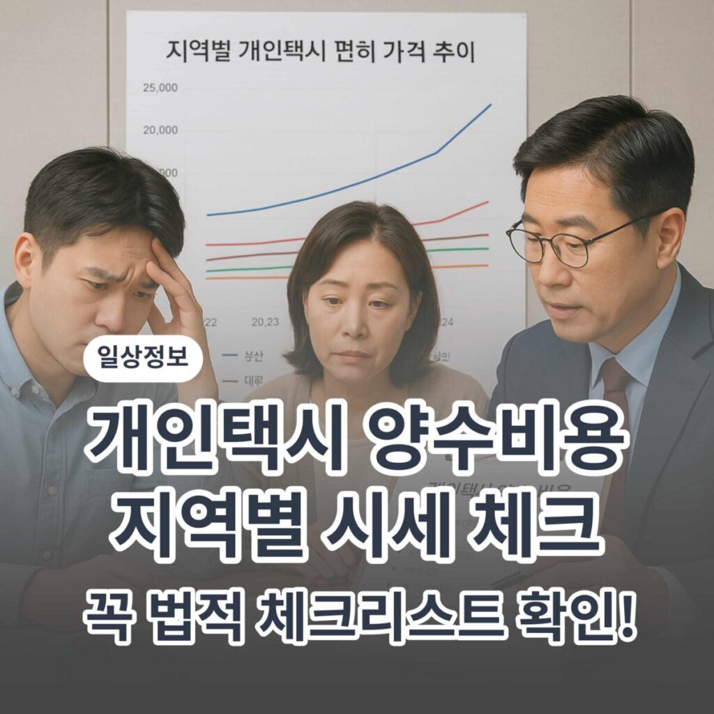 개인택시 양수 비용 절차 지역별 시세
