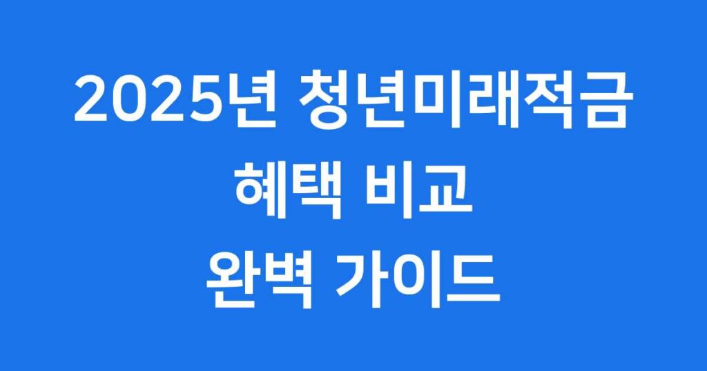 청년도약계좌 vs 청년미래적금