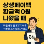 상생페이백 0원 환급 체크리스트 5가지와 해결 순서 상생페이백 0원 환급 체크리스트 5가지와 해결 순서
