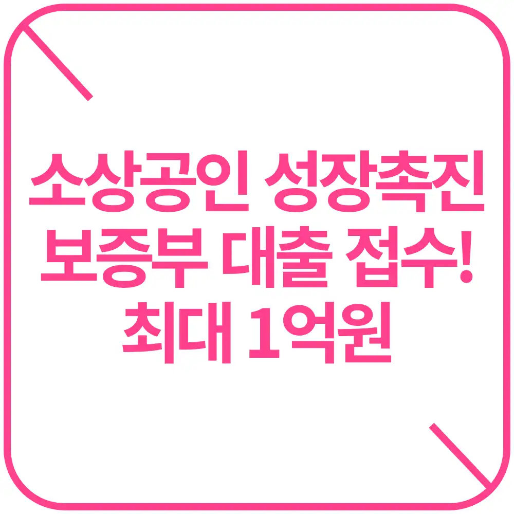 소상공인 보증부 대출