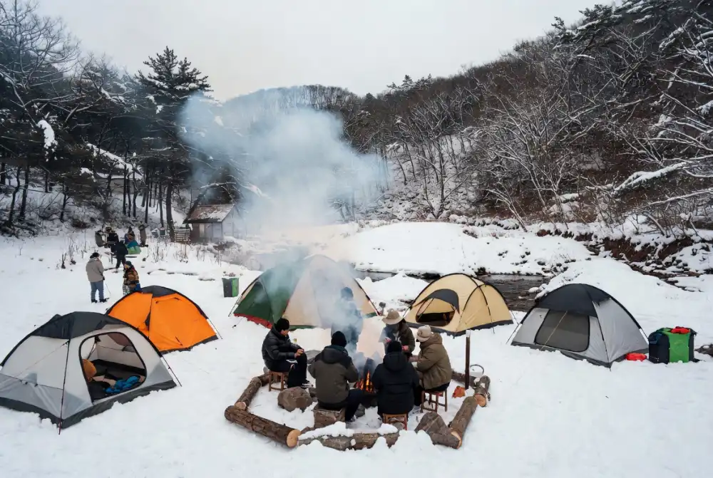 경기 포천 캠프 운악 겨울 캠핑장 추천