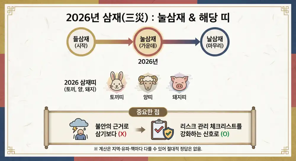 2026년 삼재 눌삼재 해당 띠