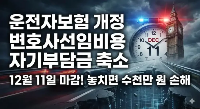 운전자보험 개정 변호사선임비용 자기부담금 축소 필수 체크