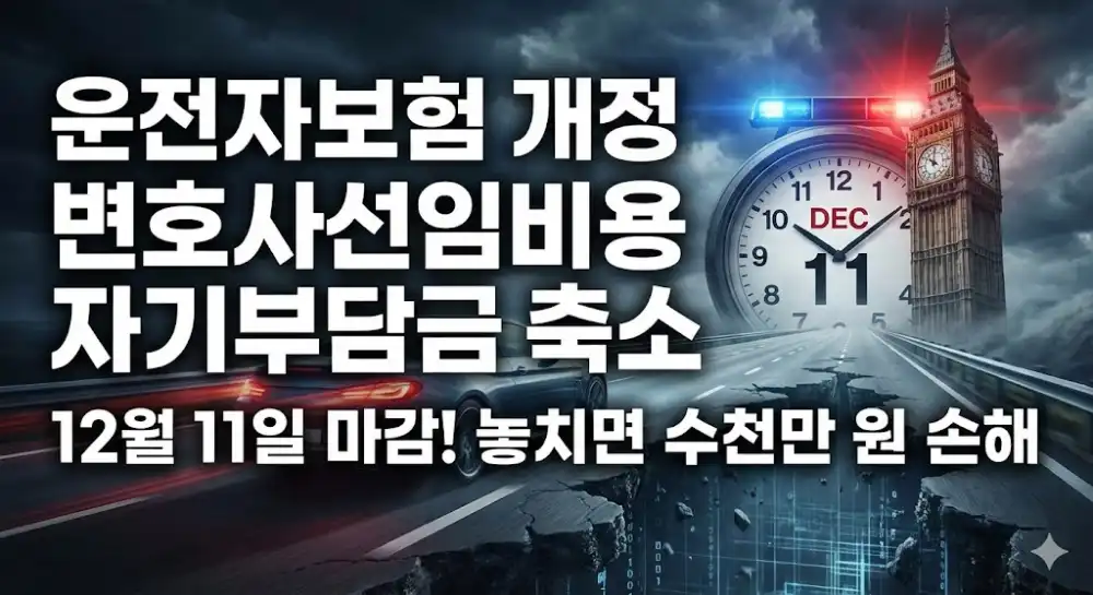운전자보험 개정 변호사선임비용 자기부담금 축소 필수 체크