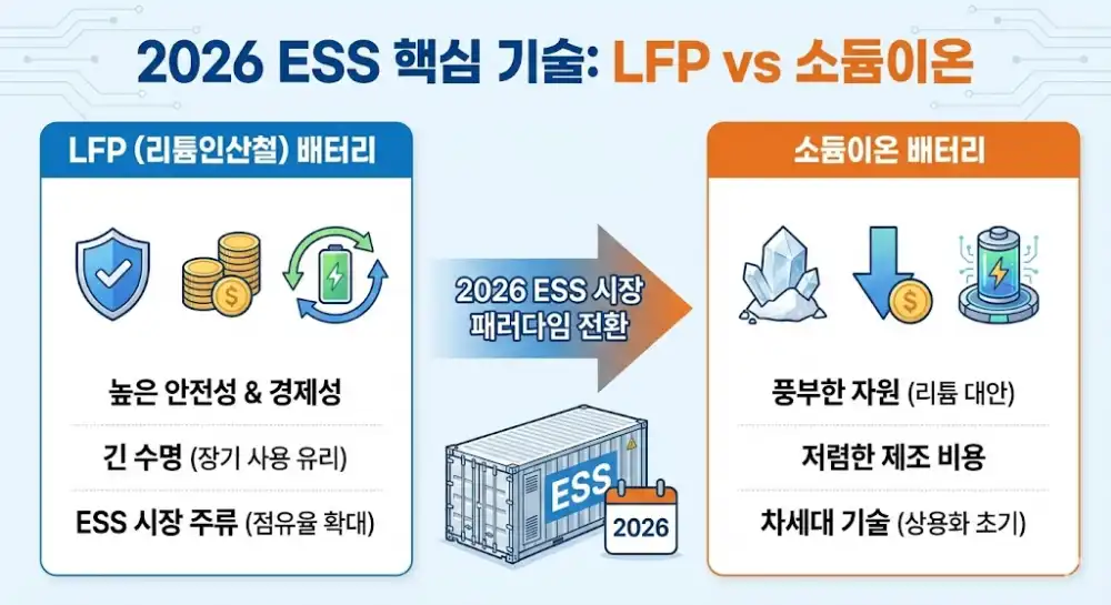 2026년 ESS 핵심기술 LFP 소듐이온