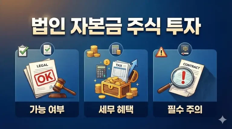 법인 자본금 주식 투자