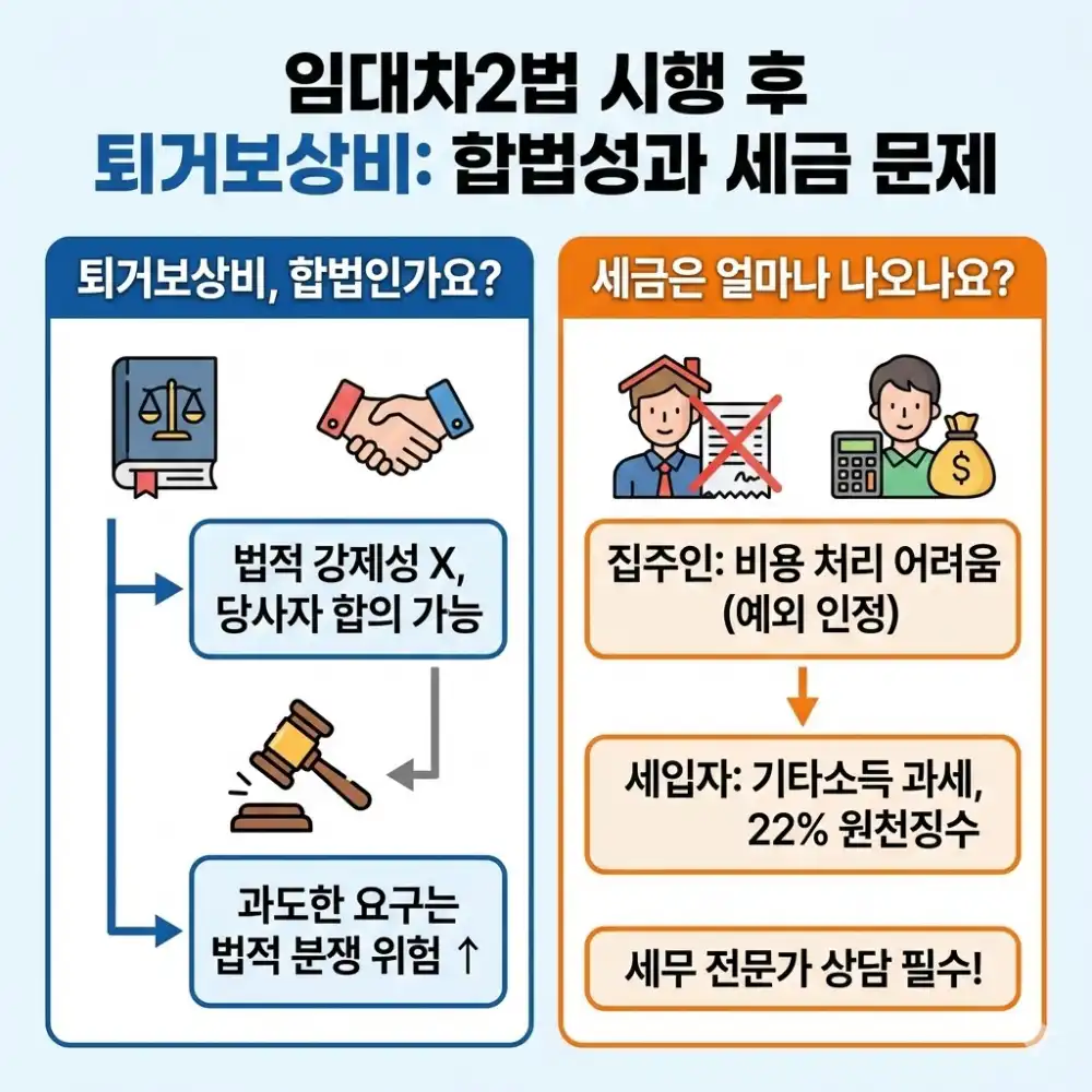 퇴거보상비 합법성 세금 문제