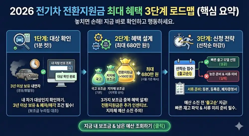 2026 전기차 전환지원금 최대 혜택 3단계 로드맵