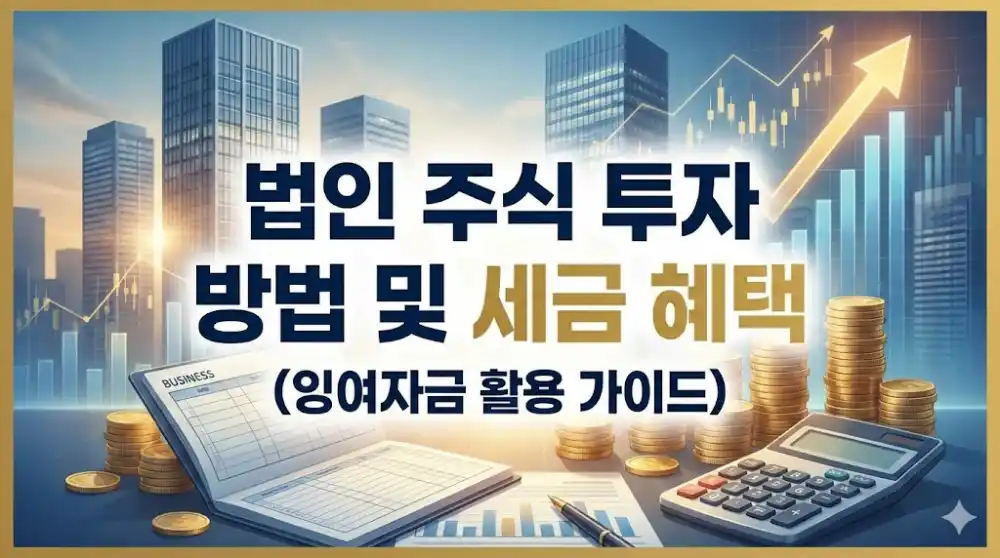 법인 주식 투자 방법 및 세금 혜택