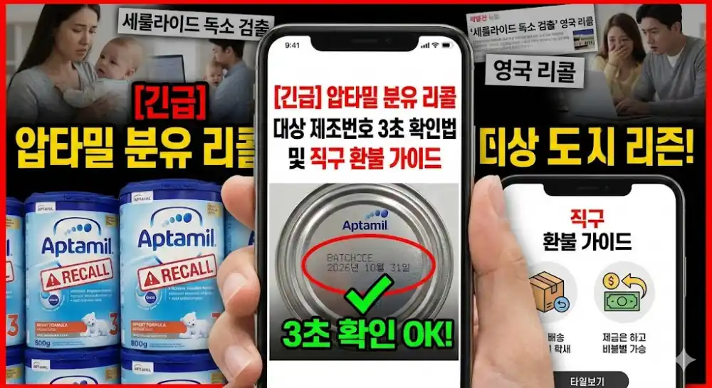 압타밀 분유 리콜 대상 확인법