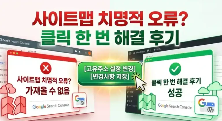 워드프레스 사이트맵 치명적 오류