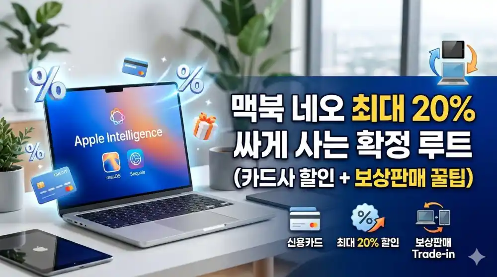 맥북 네오 최대 할인 받는 방법 카드사 할인 보상판매