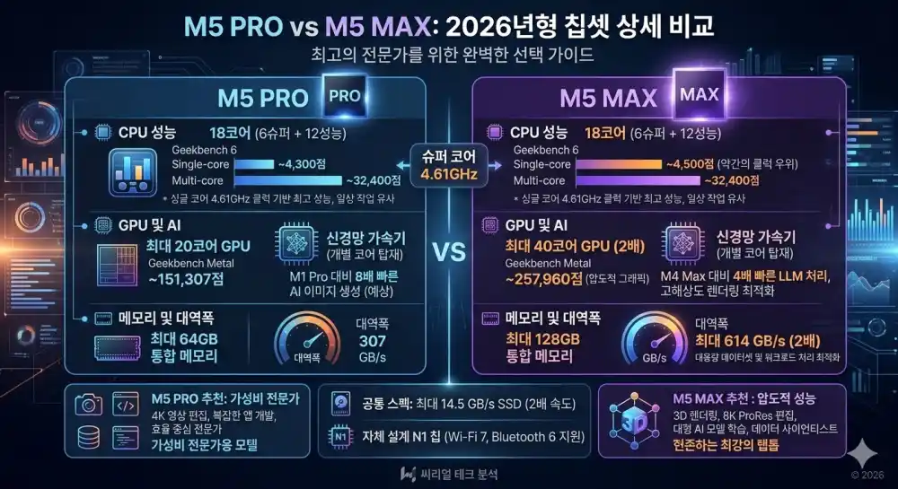 M5 프로와 맥스 칫셋 비교