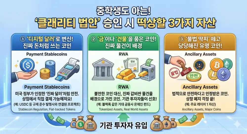 클래리티 법안 승인시 떡상할 3가지 자산