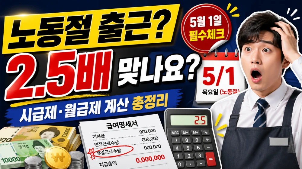 노동절 2.5배 수당 계산 방법