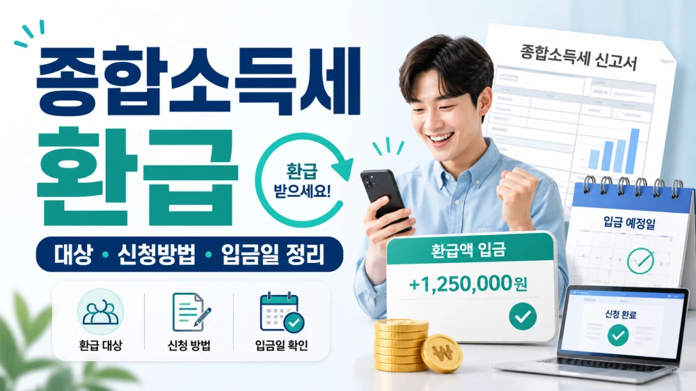 종합소득세 환급 대상부터 신청방법 입금일까지