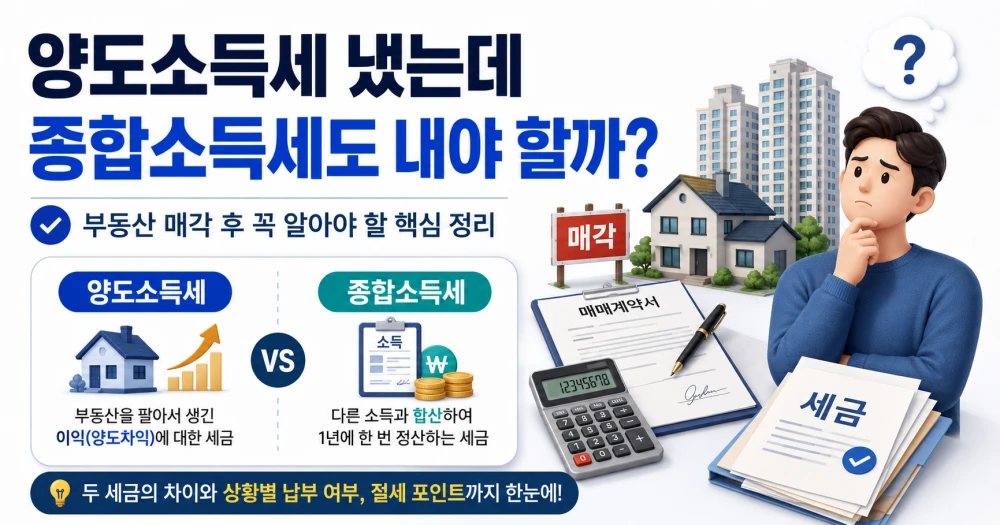 양도소득세와 종합소득세 세금 적용 여부