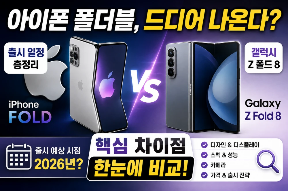 아이폰 폴더블 갤럭시 폴드8 차이점 비교