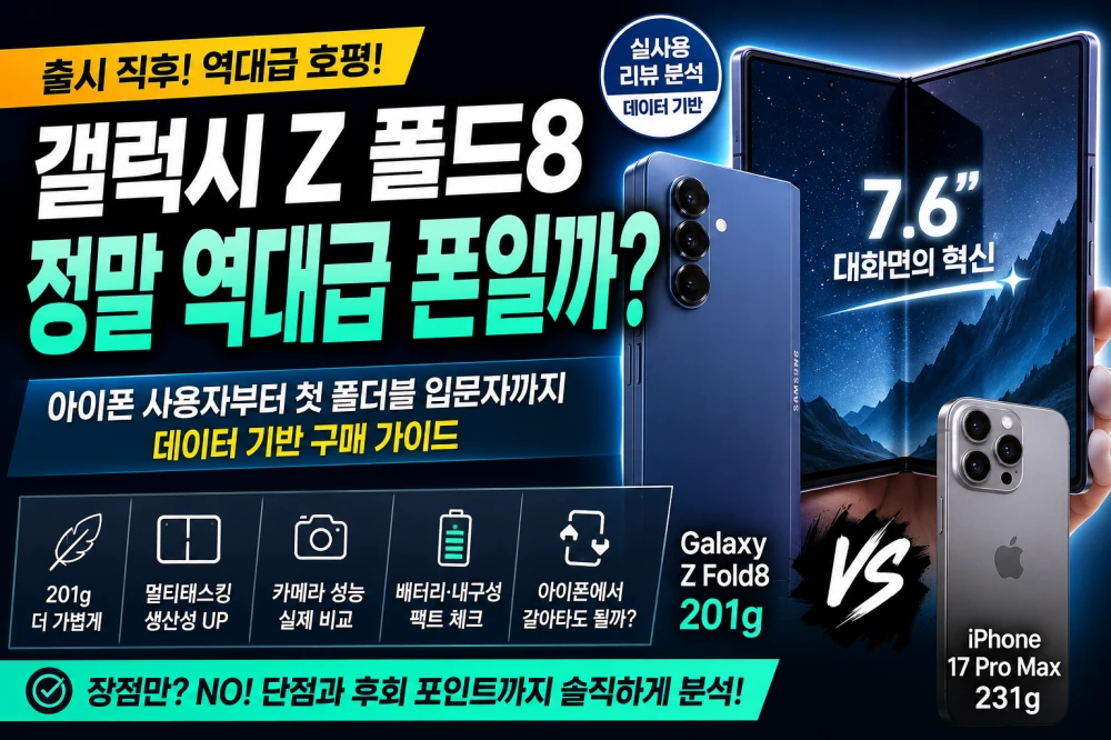 갤럭시 Z 폴드8 실사용 리뷰 분석