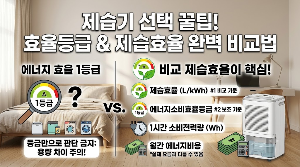제습기 효율등급 및 제습효율 비교
