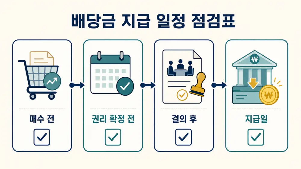 배당급 지급 일정 점검표