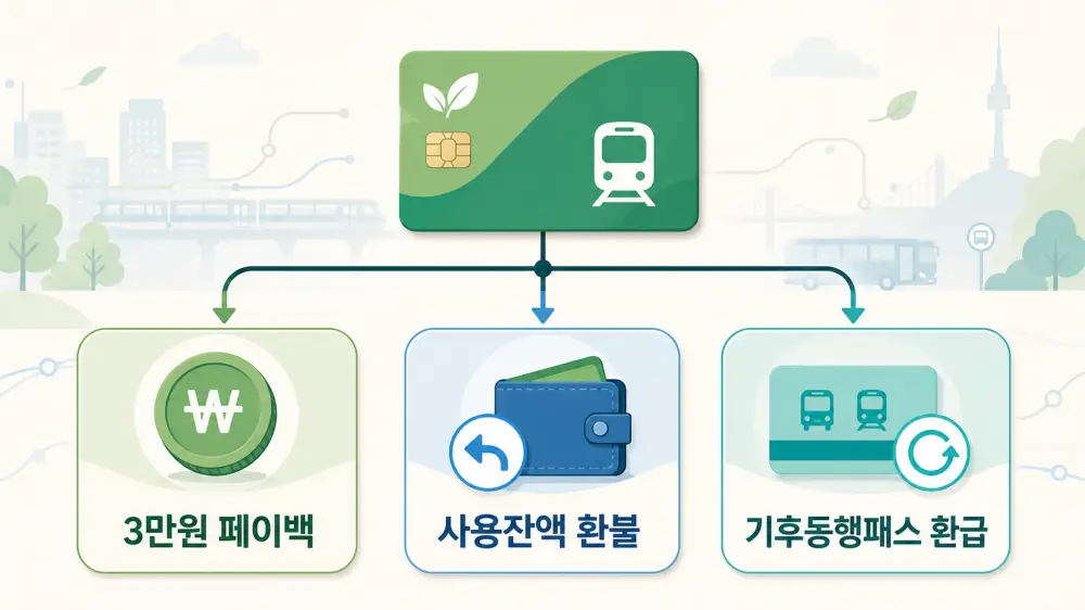 기후동행카드 환급 유형 세 가지 비교 흐름도