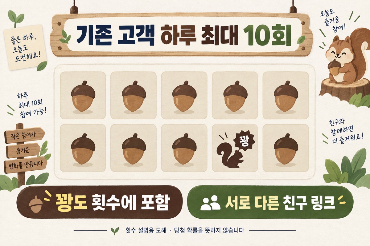 케이뱅크 밤송이 기존 고객 하루 최대 10회와 꽝 포함 조건