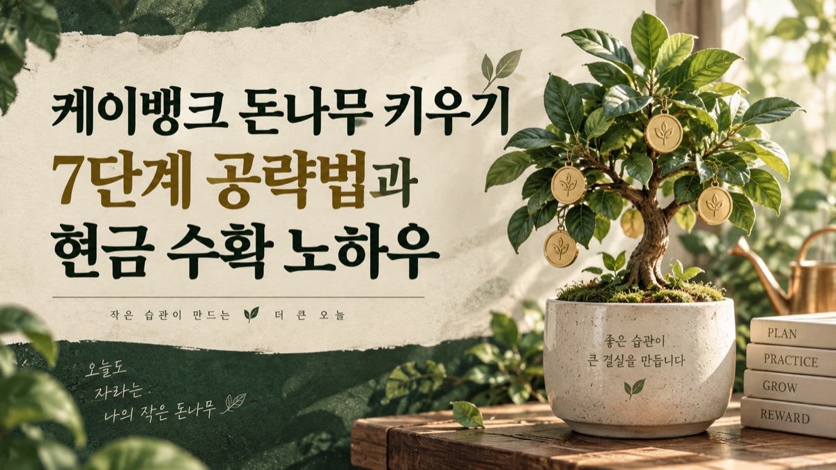 케이뱅크 돈나무 키우기 7단계 공략법과 현금 수확 노하우 제목 썸네일