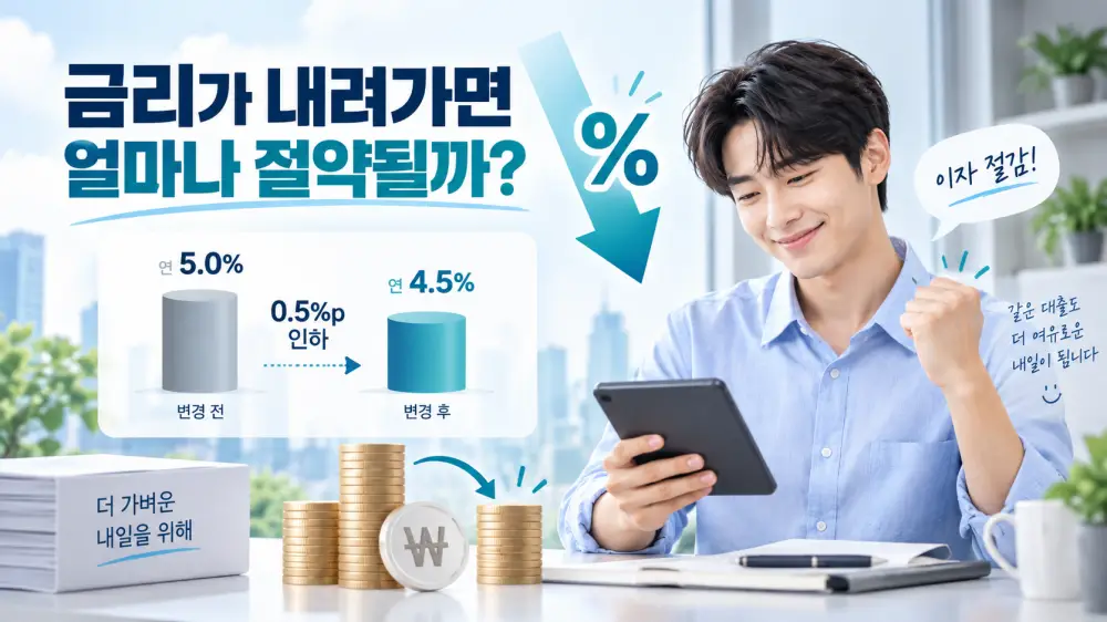 금리인하요구권으로 얻을 수 있는 절감액은 대출 잔액과 인하된 금리 폭