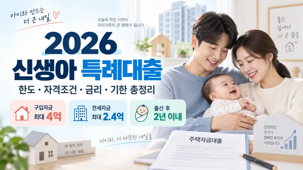 신생아 특례대출 한도 자격조건 금리 기한 총정리