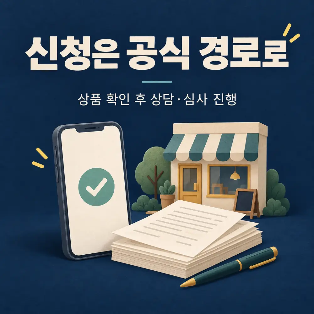 공식 경로에서 상품을 확인하고 상담과 심사를 진행하라는 안내