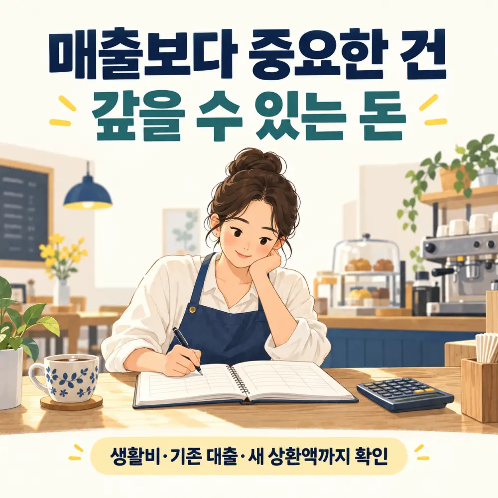 생활비와 기존 대출을 함께 고려해 상환계획을 세우는 자영업자