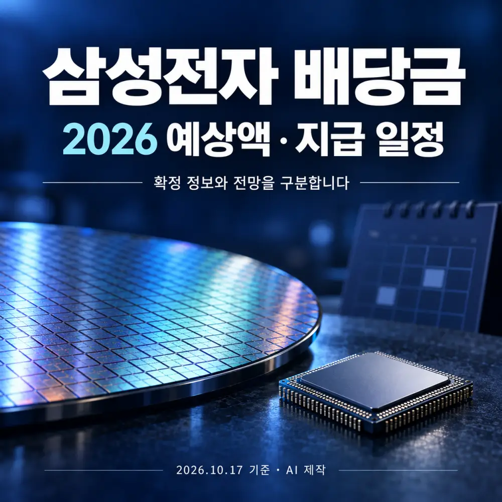 2026년 삼성전자 배당금 예상액과 지급 일정 안내